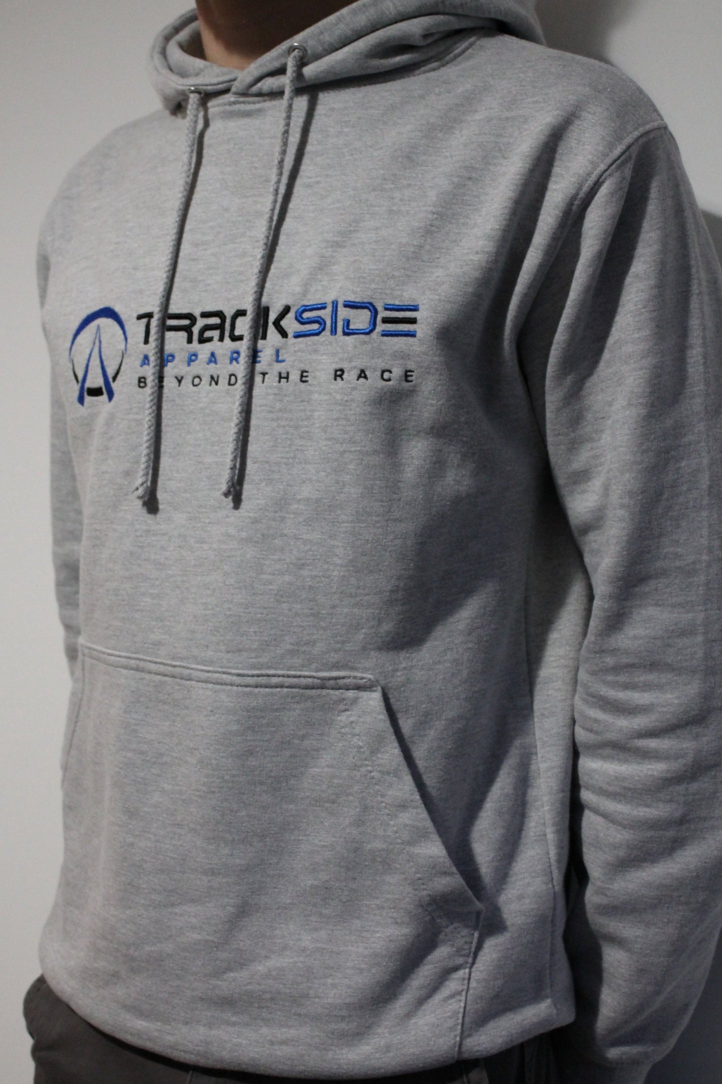 Embroidered Unisex Hoodie - Large Logo - Paddock Grey