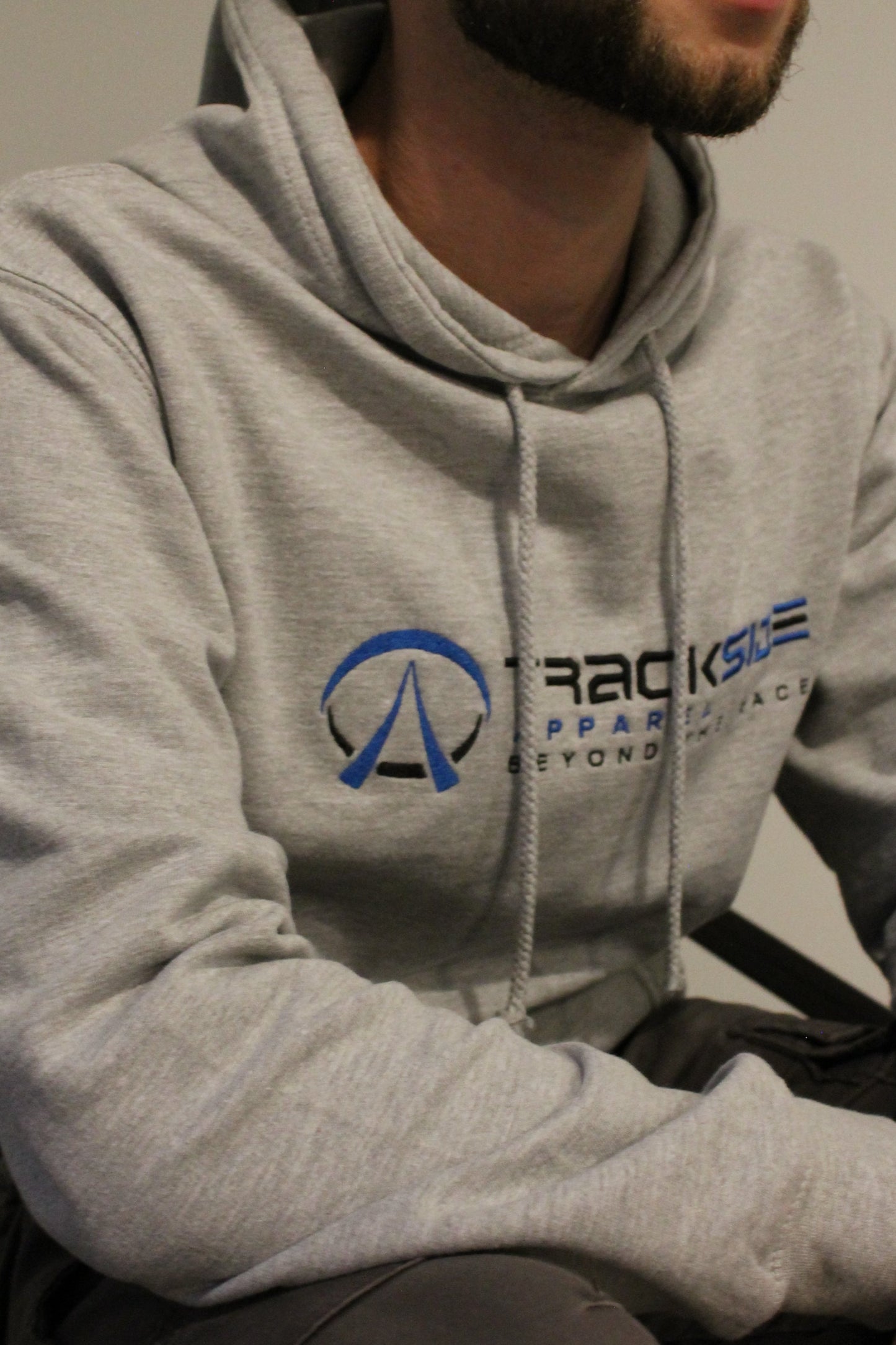 Embroidered Unisex Hoodie - Large Logo - Paddock Grey